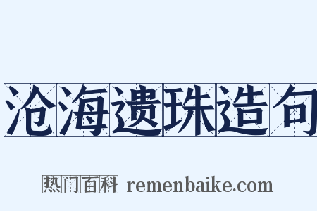 沧海遗珠造句是什么意思的图片